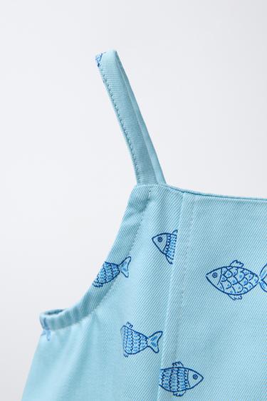 ROBE IMPRIMÉE POISSONS - Bleu clair de Zara - Image 2