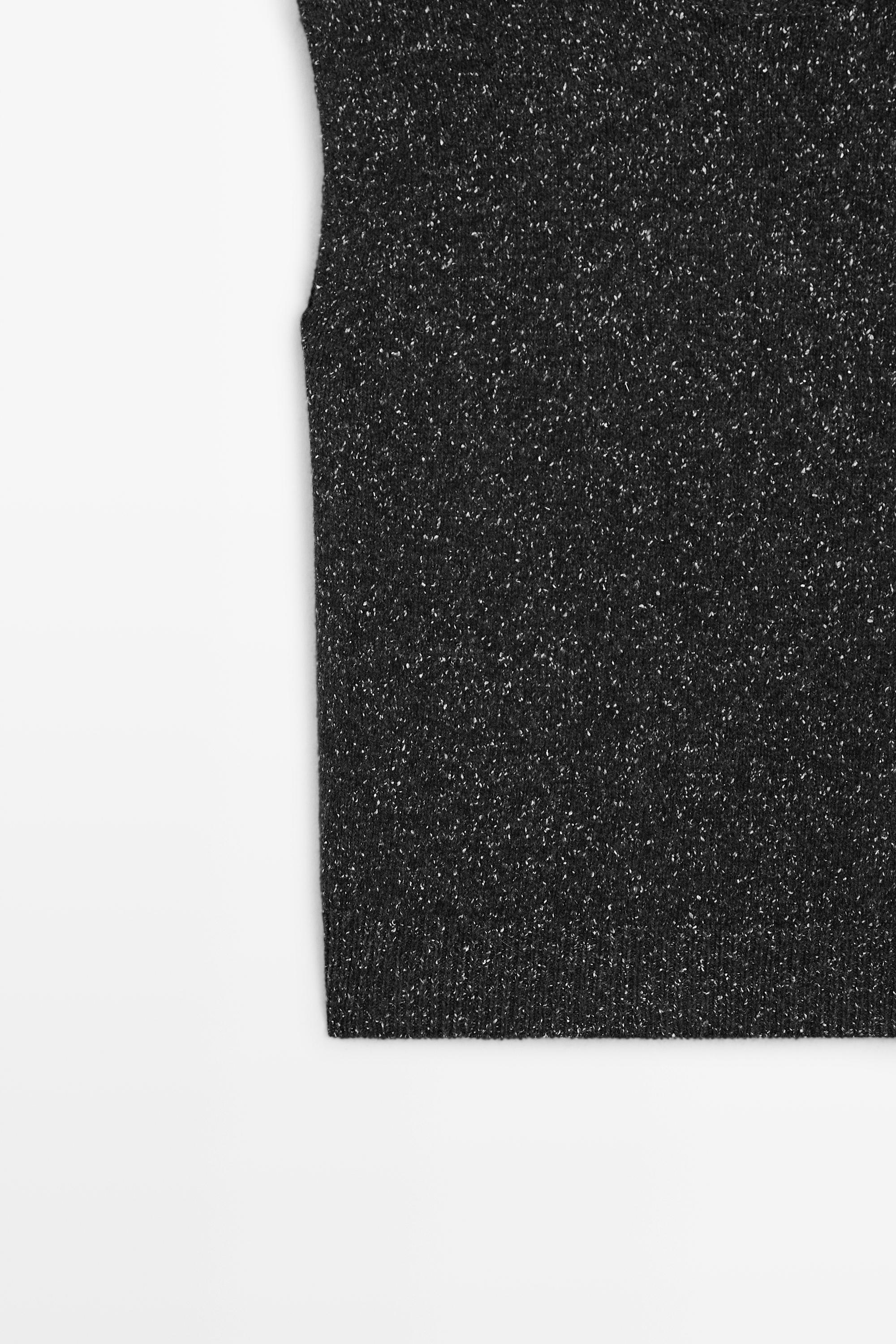 Wool-silk blend knit turtleneck vest