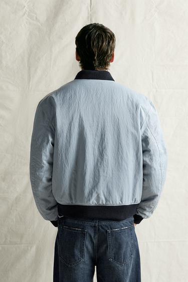 CONTRAST BOMBER JACKET — Blue / Steel 2