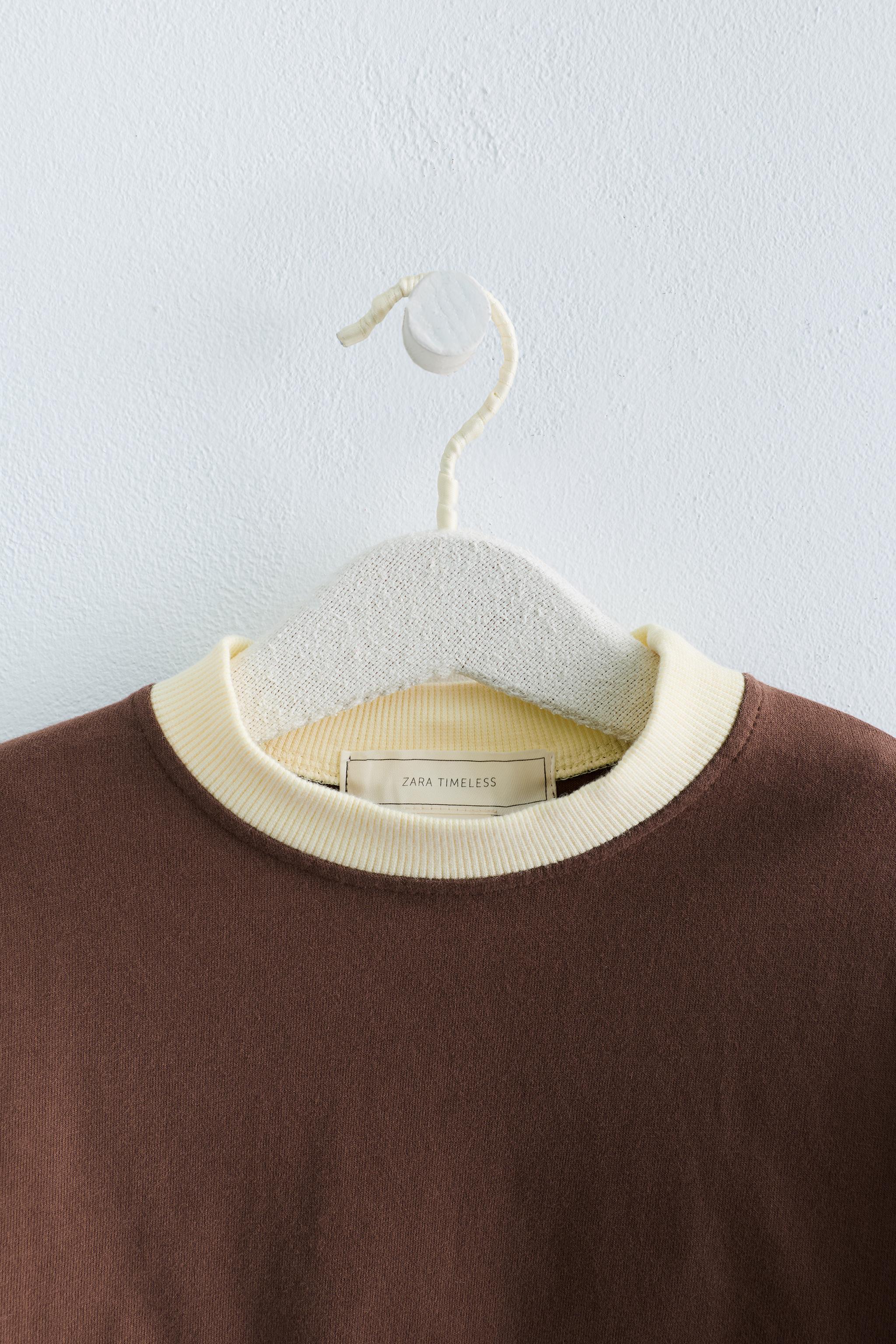 ZARA TIMELESS CONTRAST COLLAR T-SHIRT