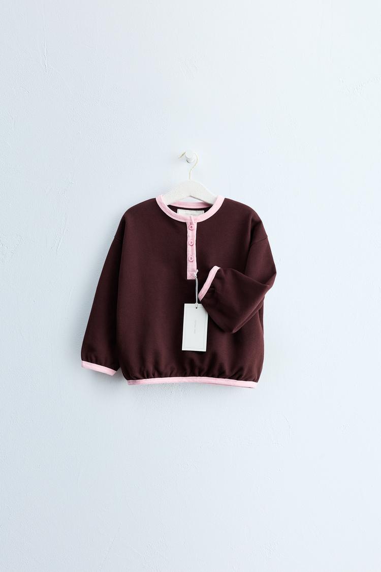 ZARA TIMELESS - SUDADERA CONTRASTE CUELLO PANADERO