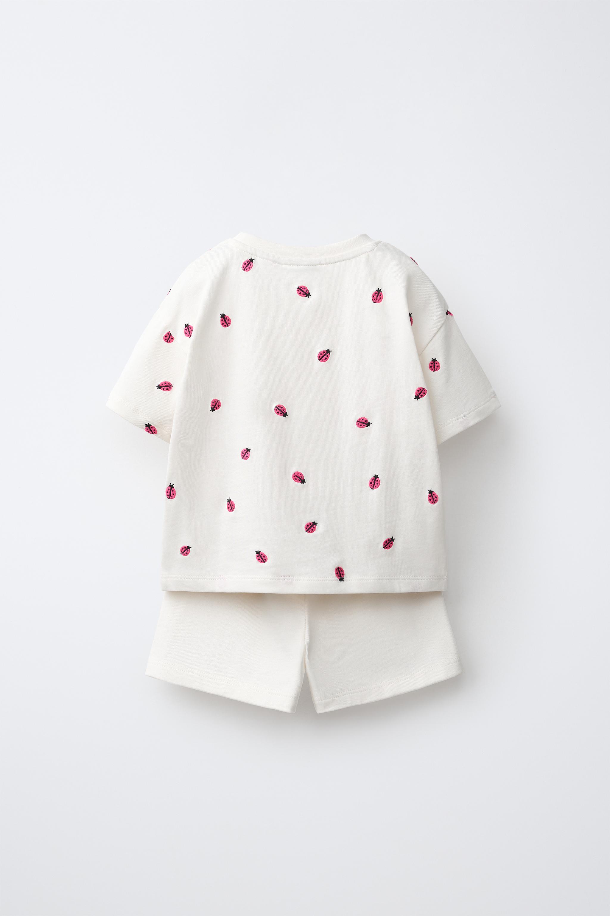 EMBROIDERED T-SHIRT AND BERMUDA SET