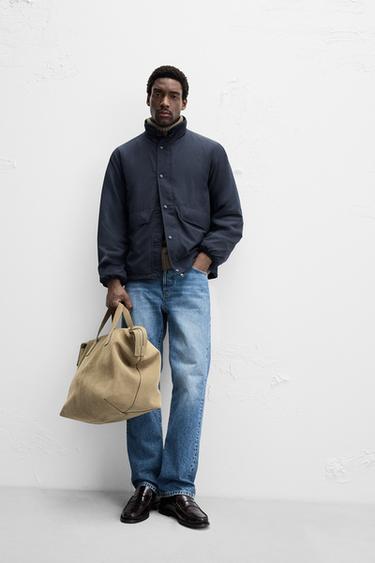 BLOUSON TECHNIQUE EN MATIÈRES VARIÉES - Bleu de Zara - Image 5