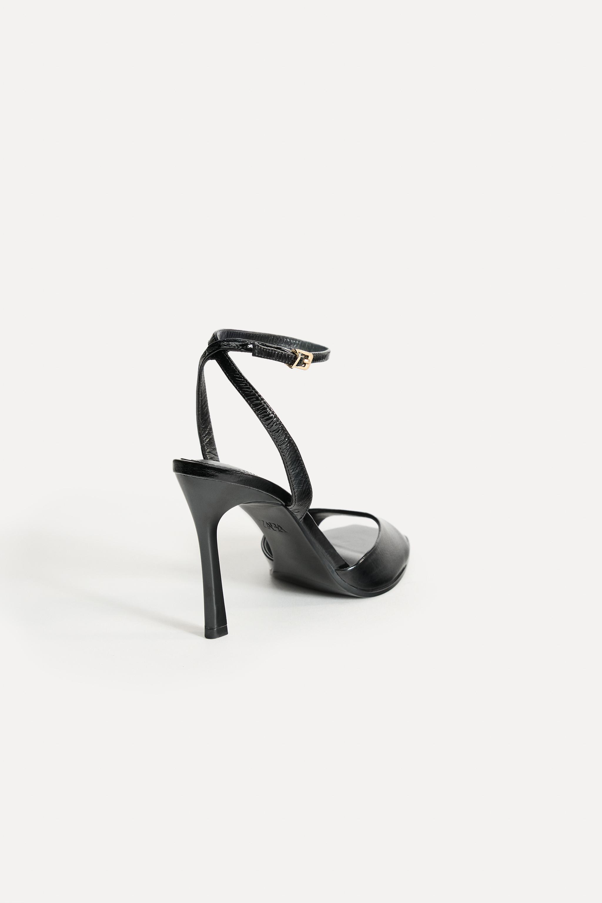 【ZARA】レザー ハイヒール サンダル 50TH ANNIVERSARY レザー ハイヒール サンダル 50TH ANNIVERSARY - ブラック