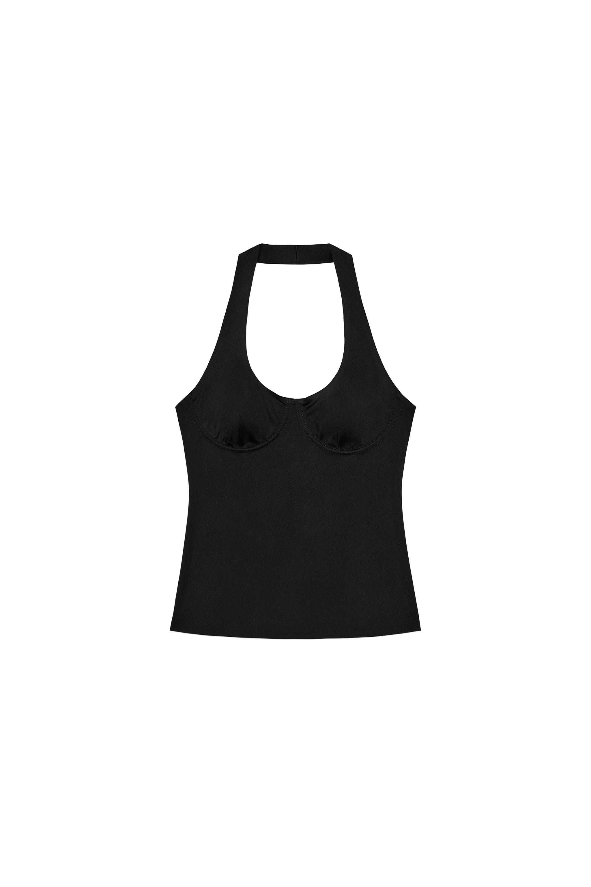 HALTER POLYAMIDE TOP - Olive green | ZARA South Africa