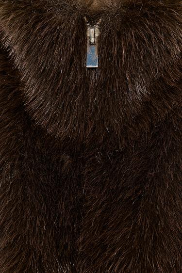 ZW COLLECTION FAUX FUR WAISTCOAT - Brown by Zara - Image 6
