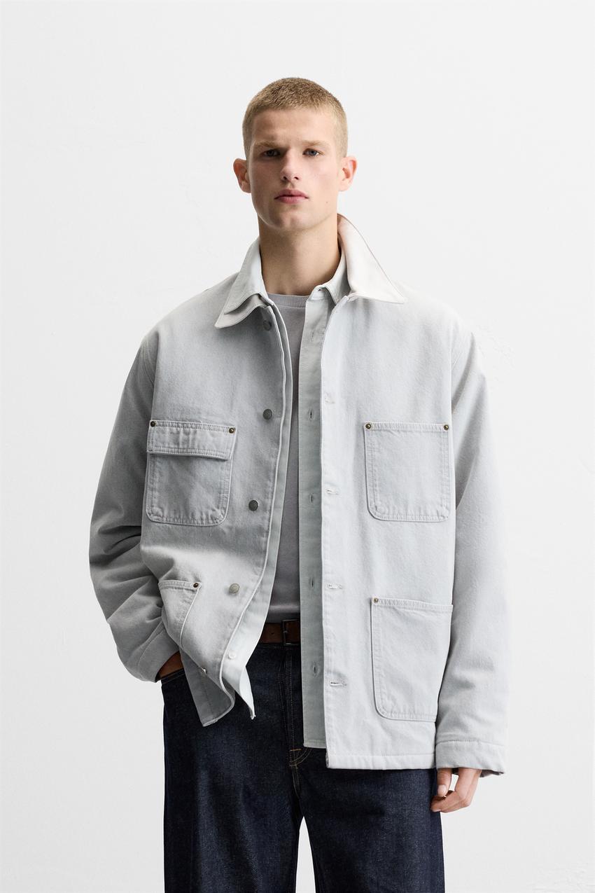 LIMITED EDITION コントラストカラデニムジャケット - グレー | ZARA 
