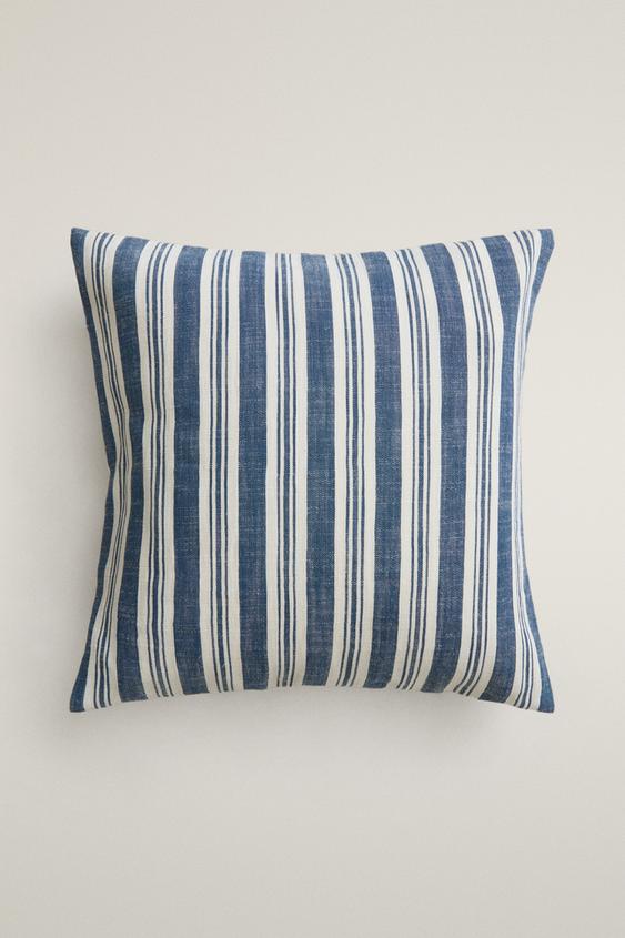STRIPED CUSHION COVER - Blue by Zara - Image 0