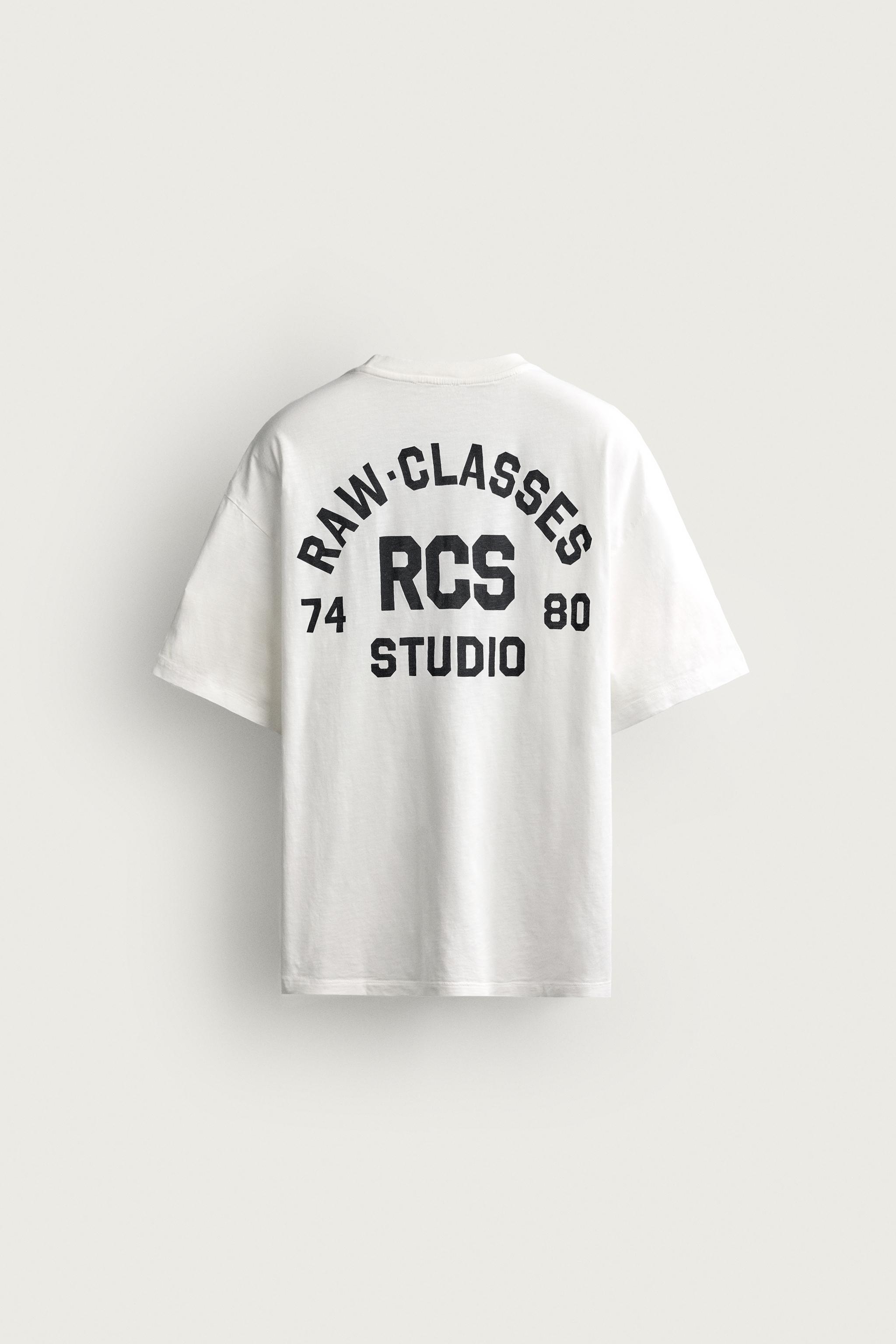 Мужские футболки Zara RELAXED-FIT COMBINED GRAPHIC T-SHIRT — фото 8