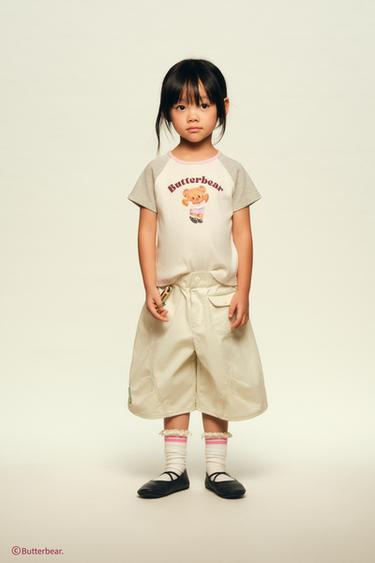 BUTTERBEAR © RAGLAN SLEEVE T-SHIRT - Oyster-white by Zara