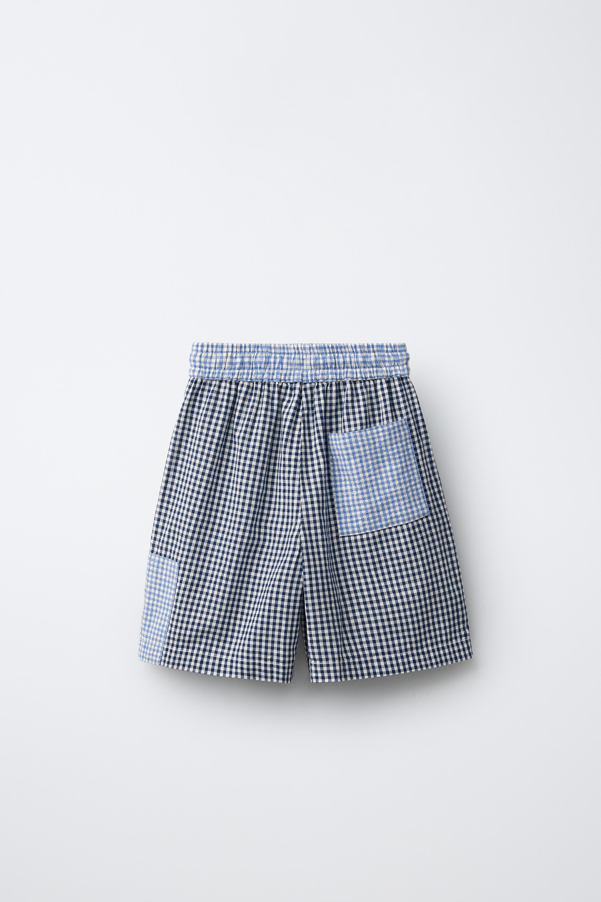 SHORT IMPRIMÉ CARREAUX VICHY PATCHWORK