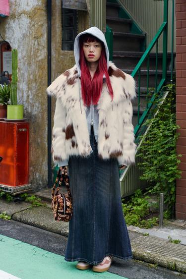 FAUX FUR JACKET ZW COLLECTION LIMITED EDITION - Multicoloured by Zara