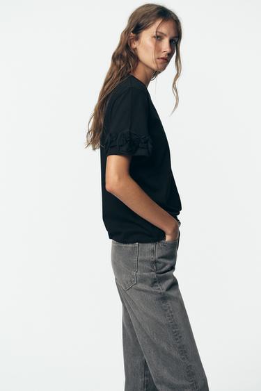 3D FLORAL T-SHIRT - Black by Zara - Image 2