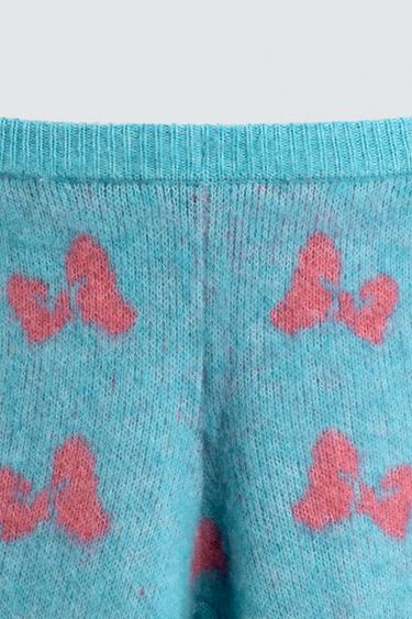 PANTALON EN MAILLE INTARSIA NŒUDS HARRY LAMBERT FOR ZARA X DISNEY - Bleu d'eau de Zara - Image 2