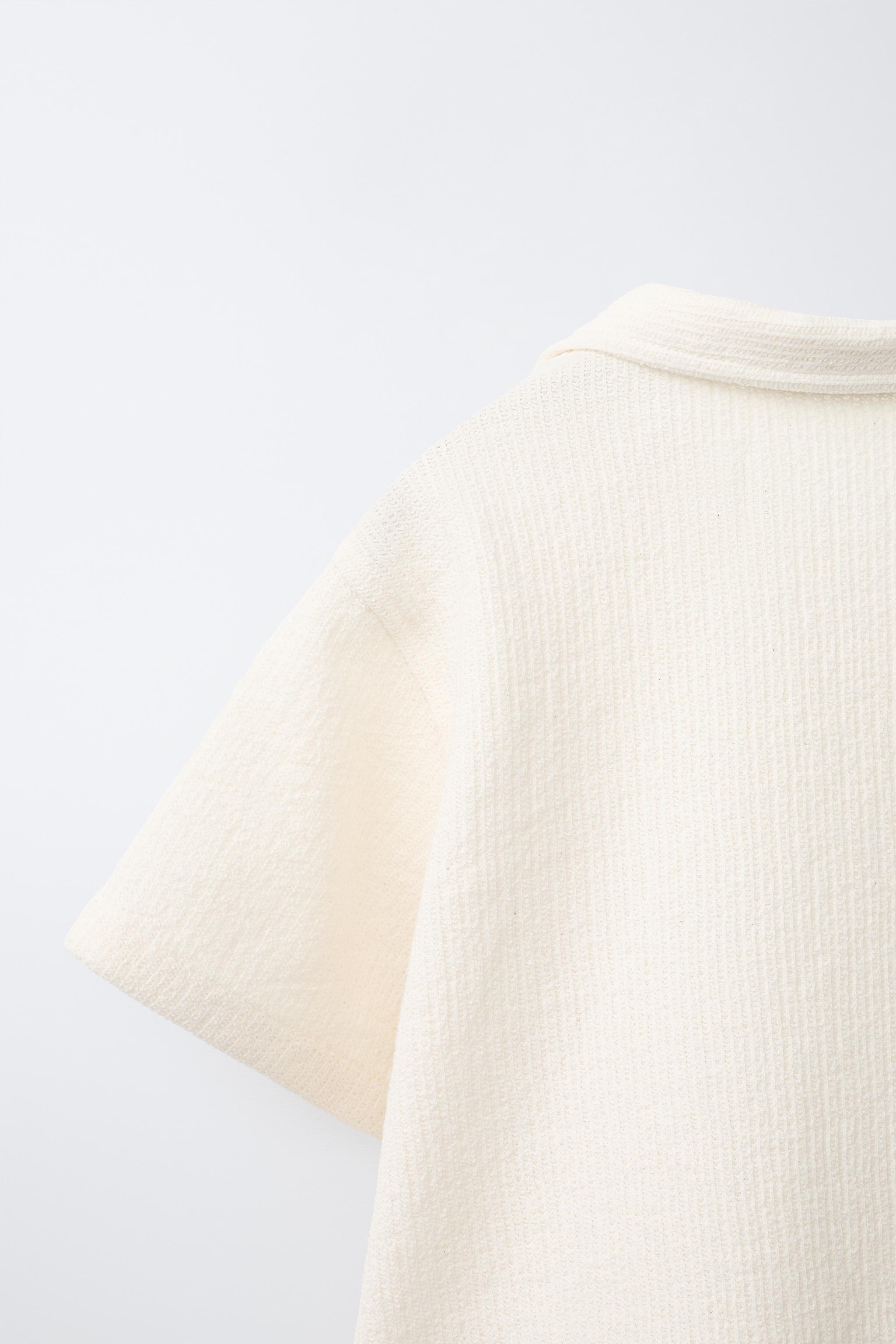 Zara PLAIN KNIT POLO SHIRT — фото 4