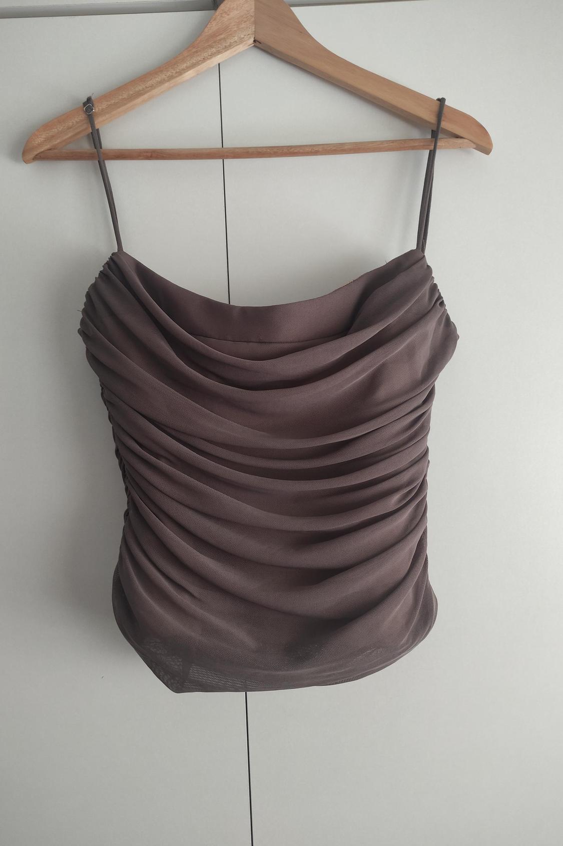 DRAPED TULLE TOP