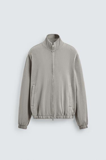 ВЯЗАНАЯ ТОЛСТОВКА НА МОЛНИИ — ПЕСОЧНЫЙ от Zara