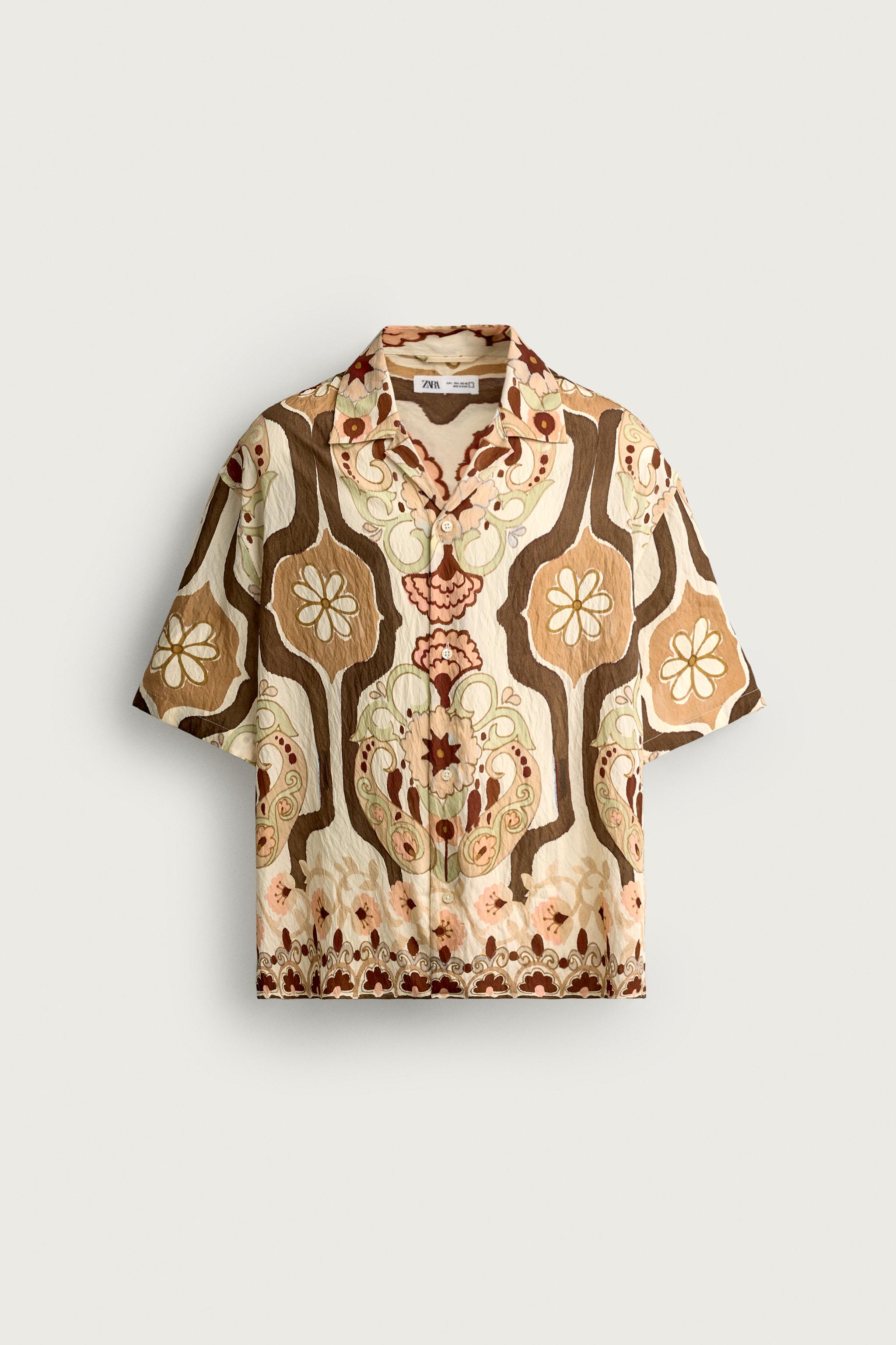 ABSTRACT PRINT FLOWY SHIRT — Multicolored