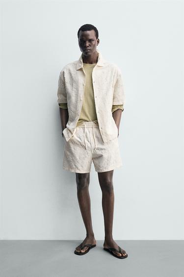 BERMUDA JACQUARD TEXTURA - Crudo de Zara