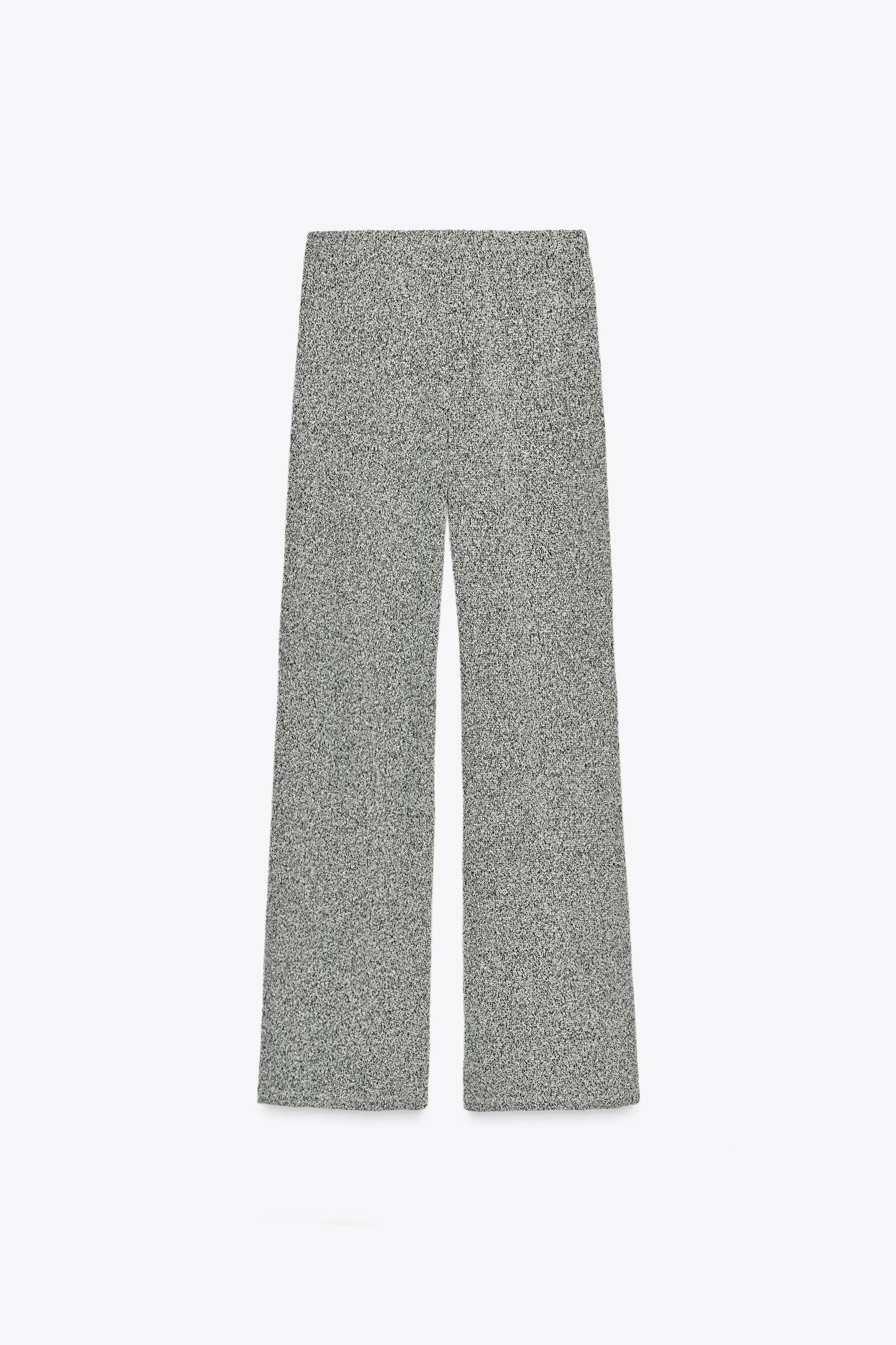 BOUCLÉ WIDE LEG PANTS - Black / White | ZARA United States