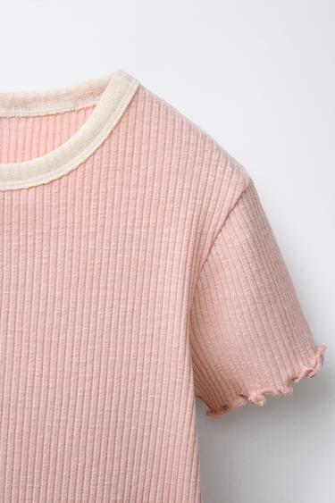 6-14 YEARS/ CONTRAST RIBBED PYJAMAS - Dusty pink by Zara - Image 5