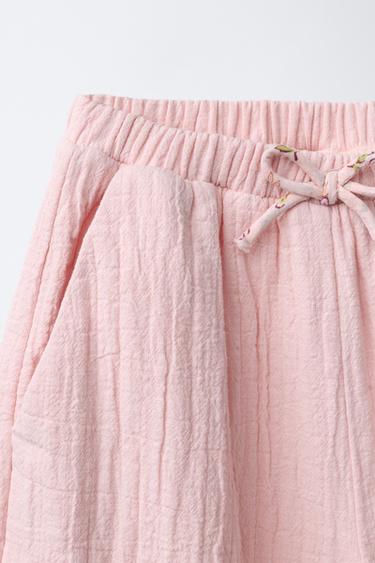 TEXTURED BAGGY TROUSERS - Light pink by Zara - Image 2
