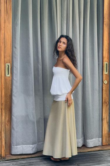 ROBE MIDI BIMATIÈRE - Blanc de Zara - Image 4