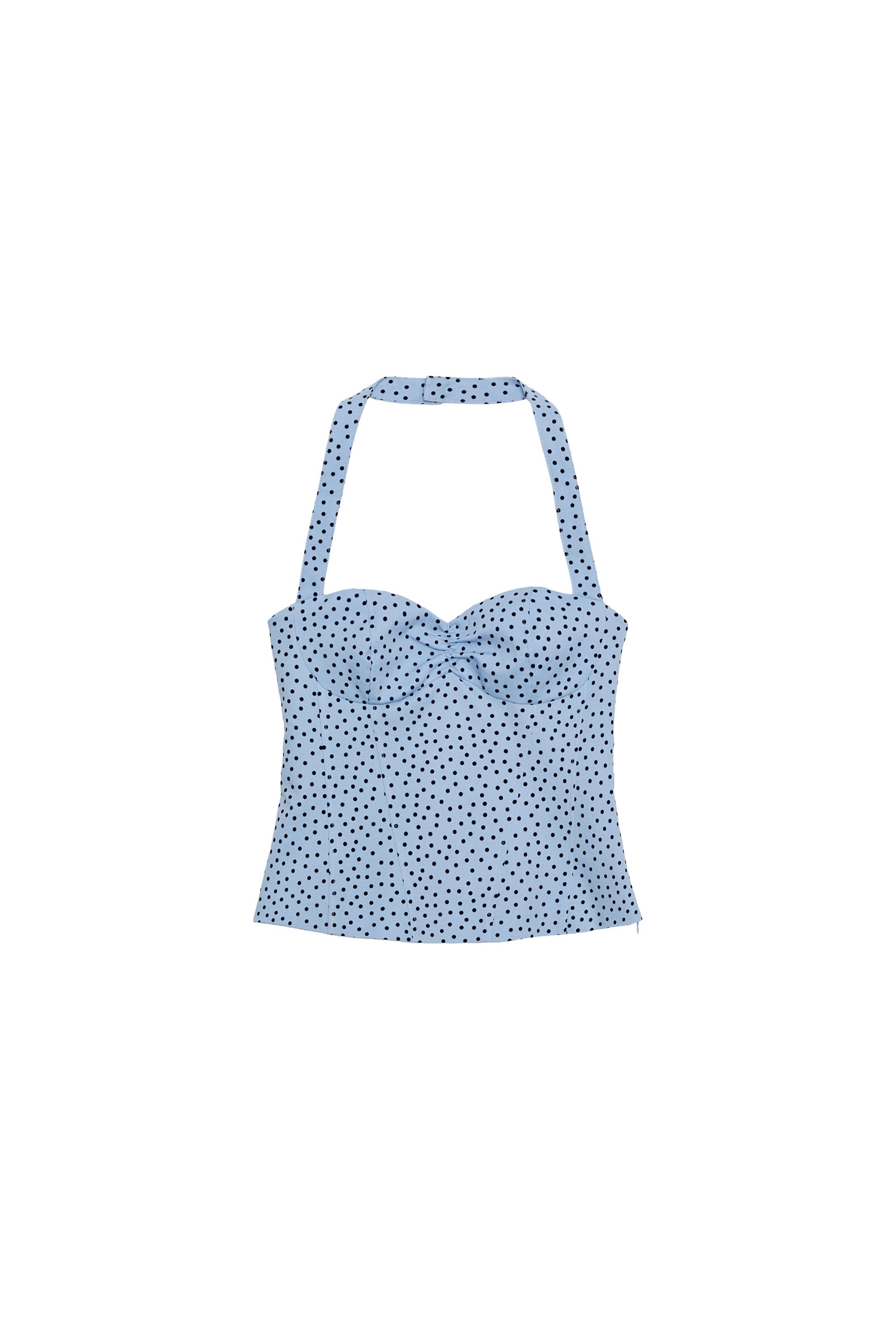 TOP HALTER À POIS