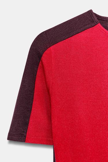 SHORT SLEEVE BUTTON T-SHIRT - Bright red by Zara - Image 4