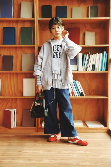 JEANS WIDE LEG 스트링 - Zara 블루