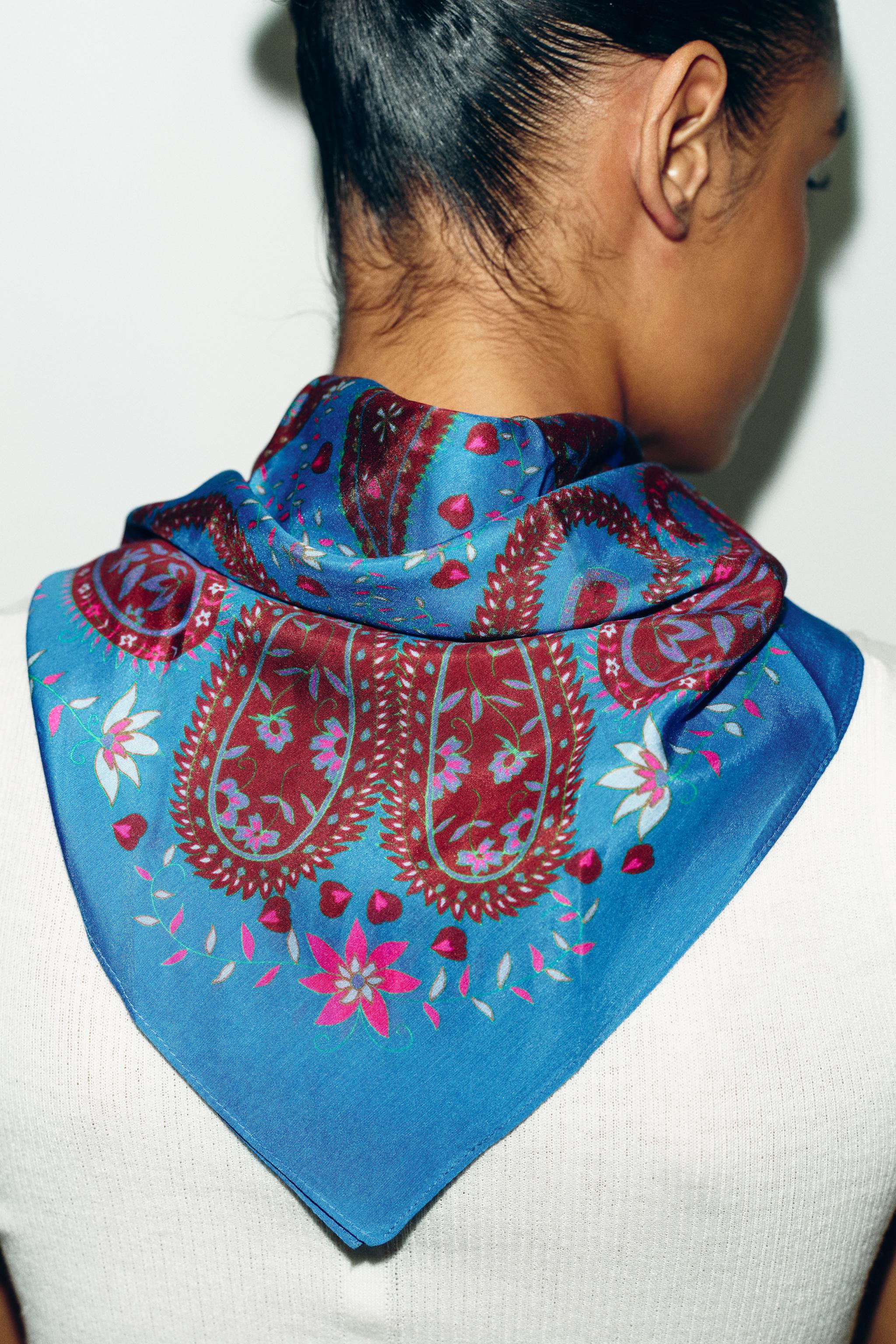 FOULARD IMPRIMÉ CACHEMIRE SOIE