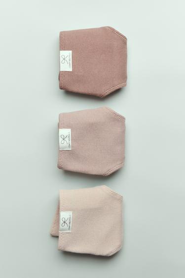 AGES 6-14/ THREE-PACK OF RIBBED BRIEFS WITH LABEL - Beige-pink by Zara
