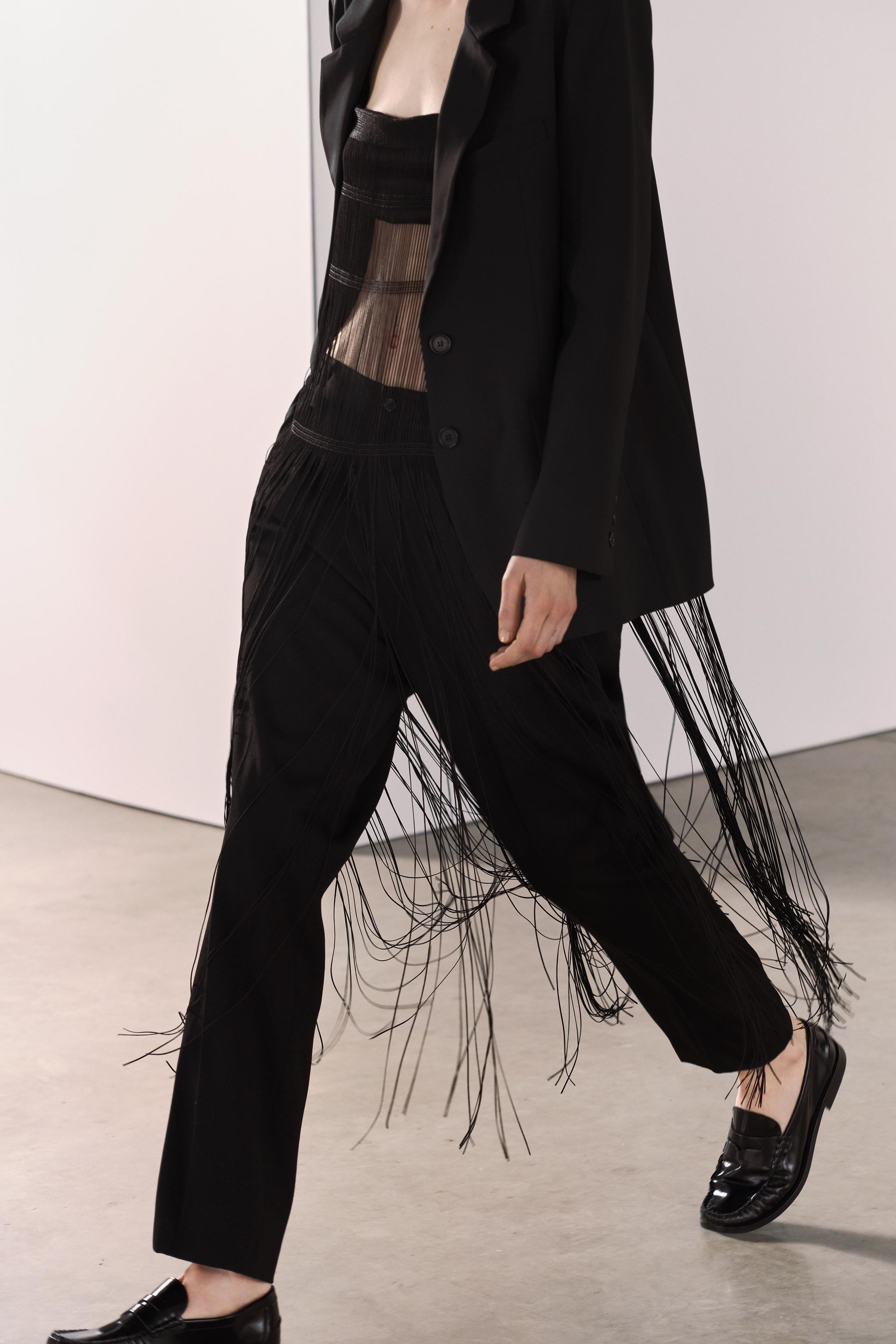 Fringe hotsell blazer zara