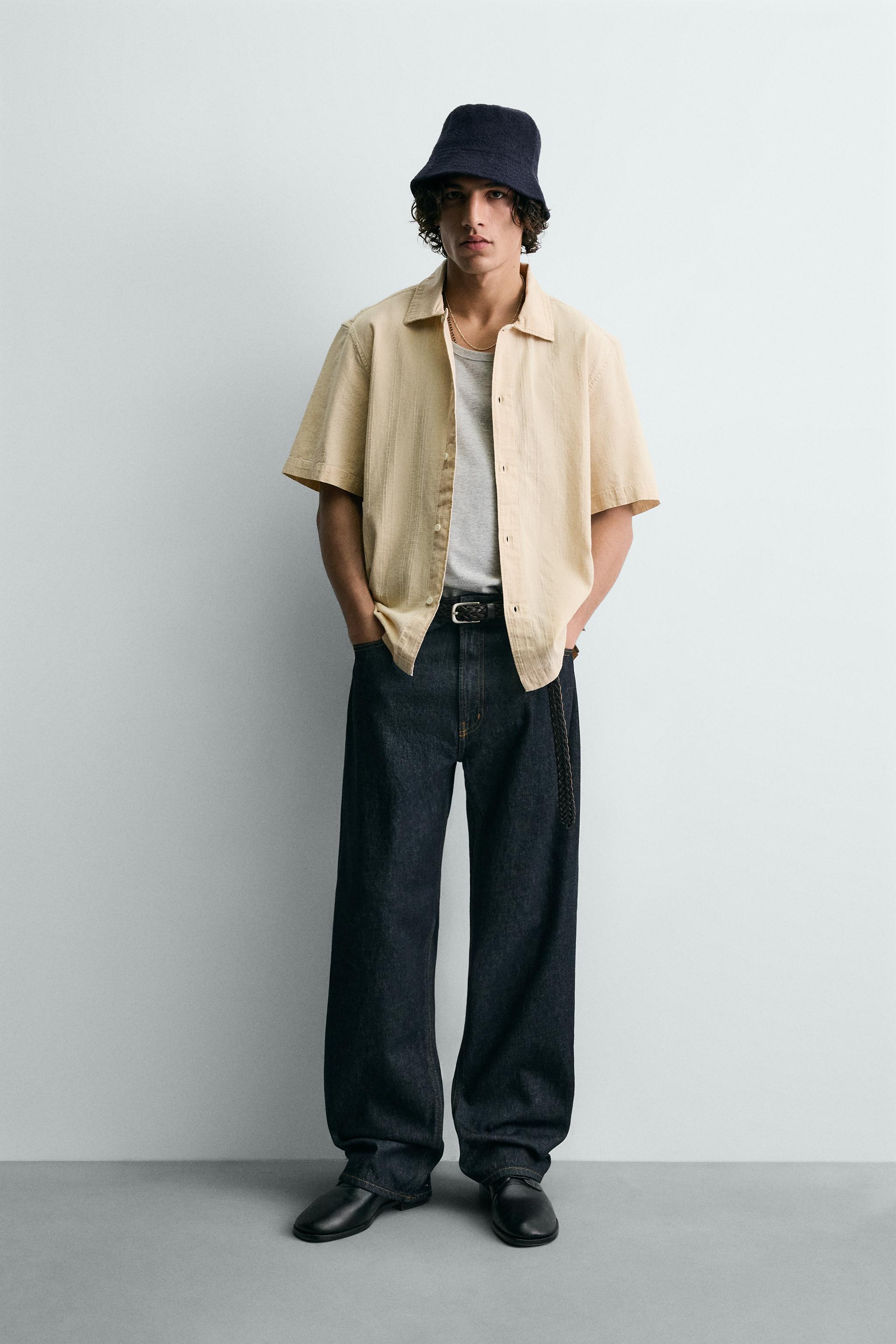 WASHED TEXTURED SHIRT - Light blue | ZARA United States