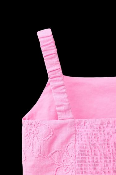 TOP MIT BLUMENSTICKEREI - Mittelrosa von Zara