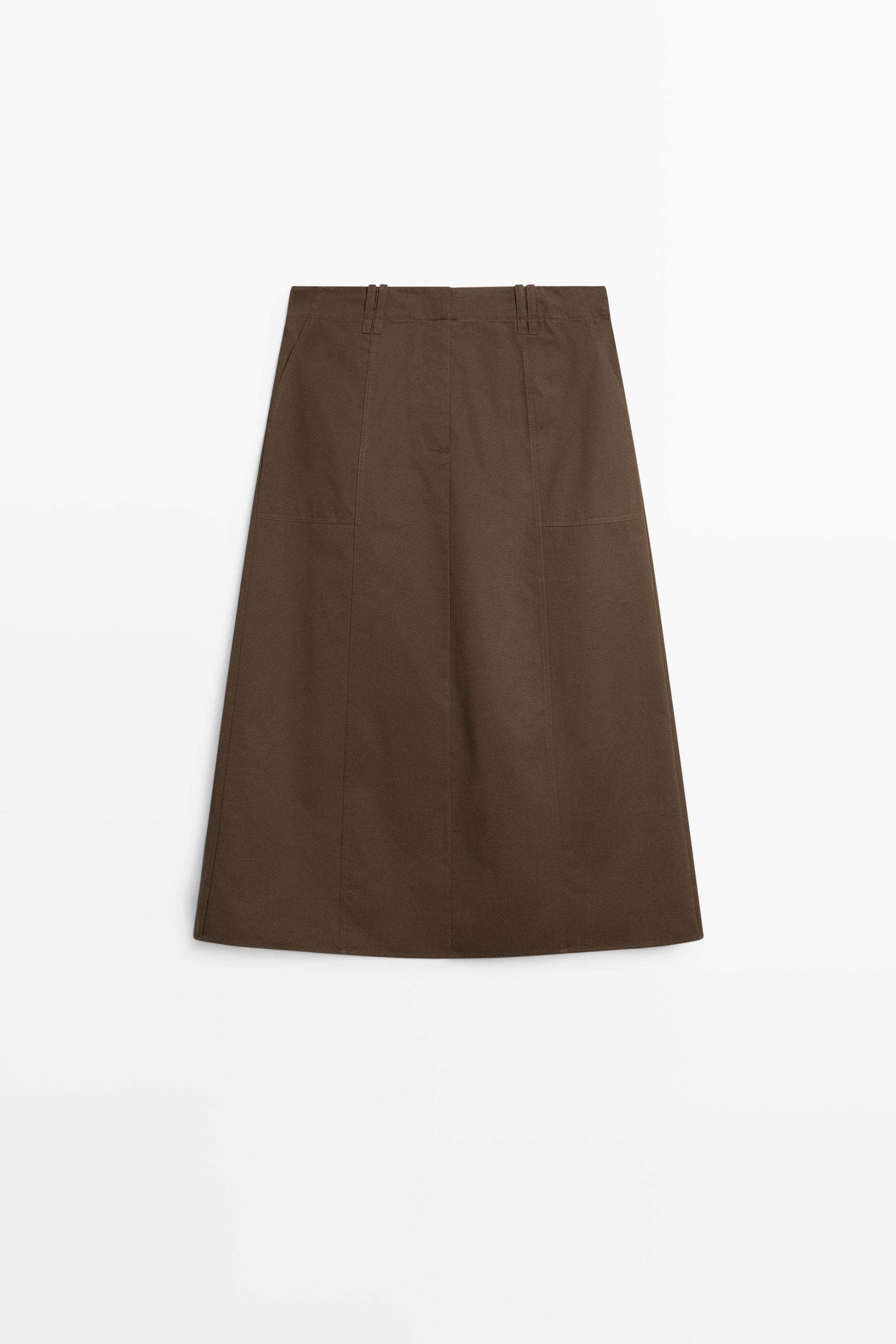 100% cotton midi skirt