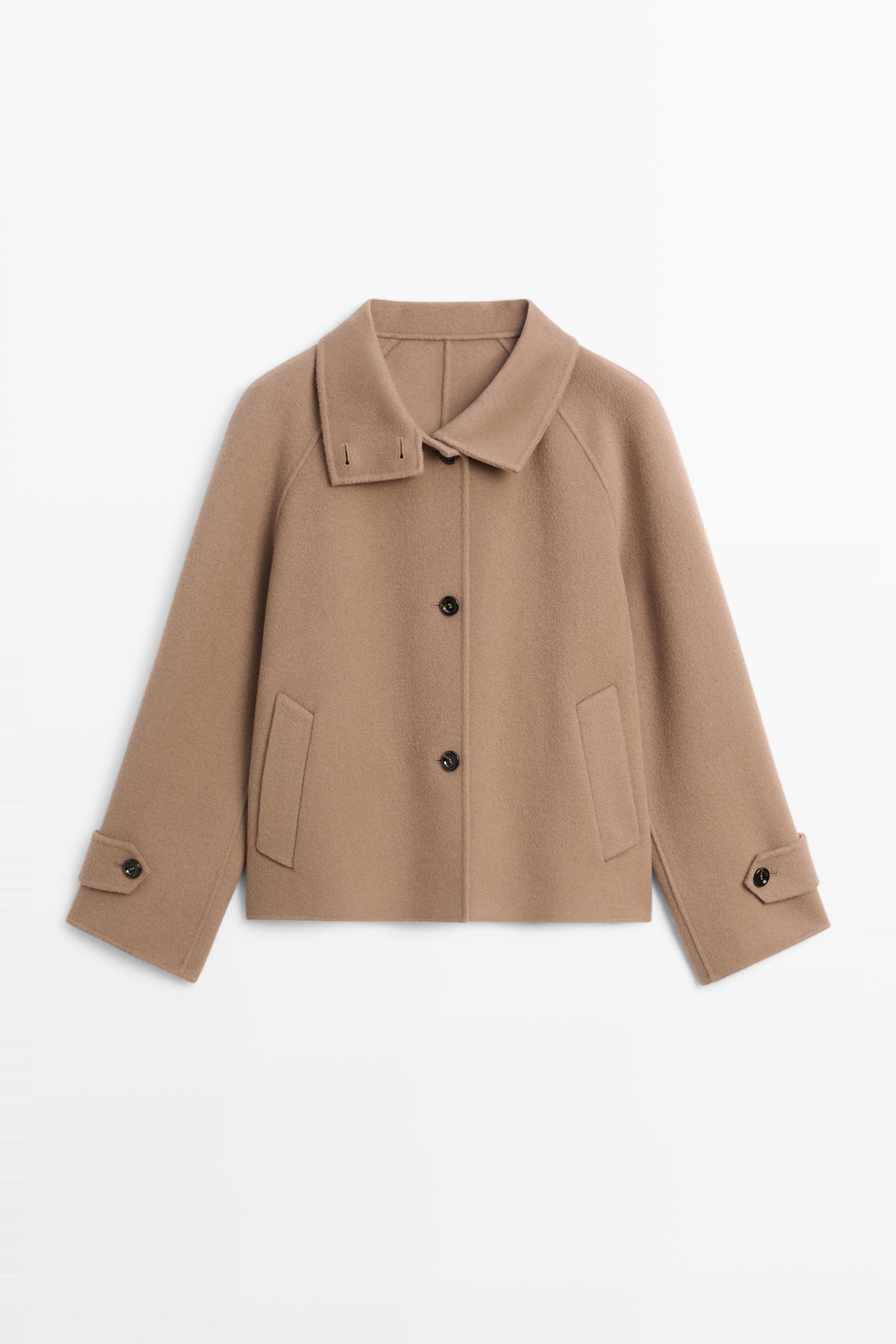 Veste courte col montant en laine mélangée