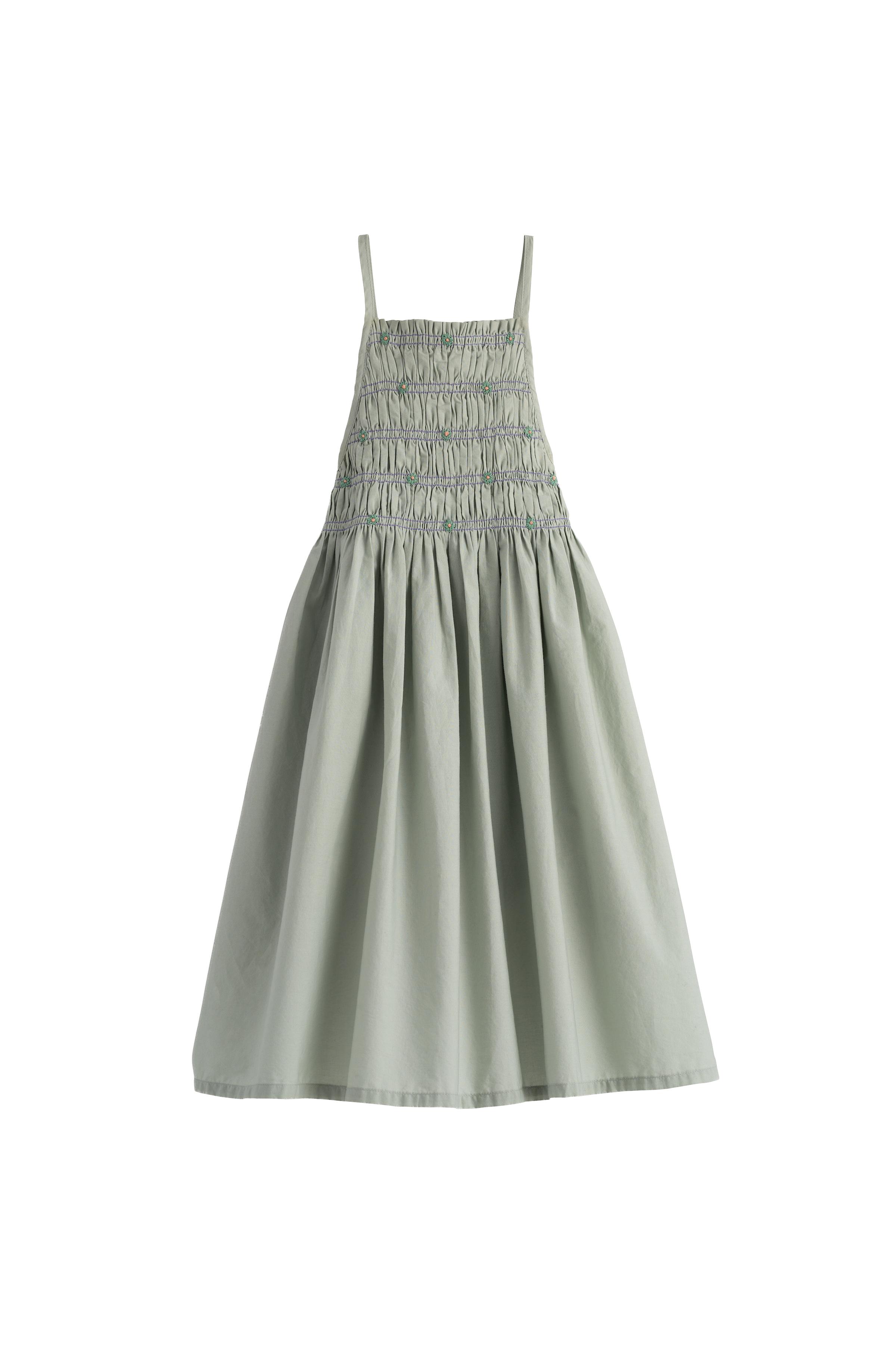 LIMITED EDITION EMBROIDERED FLORAL PINAFORE DRESS - Blue / Green | ZARA  United States