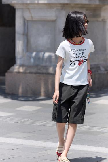 Zara 紋理工裝短褲 - 黑色