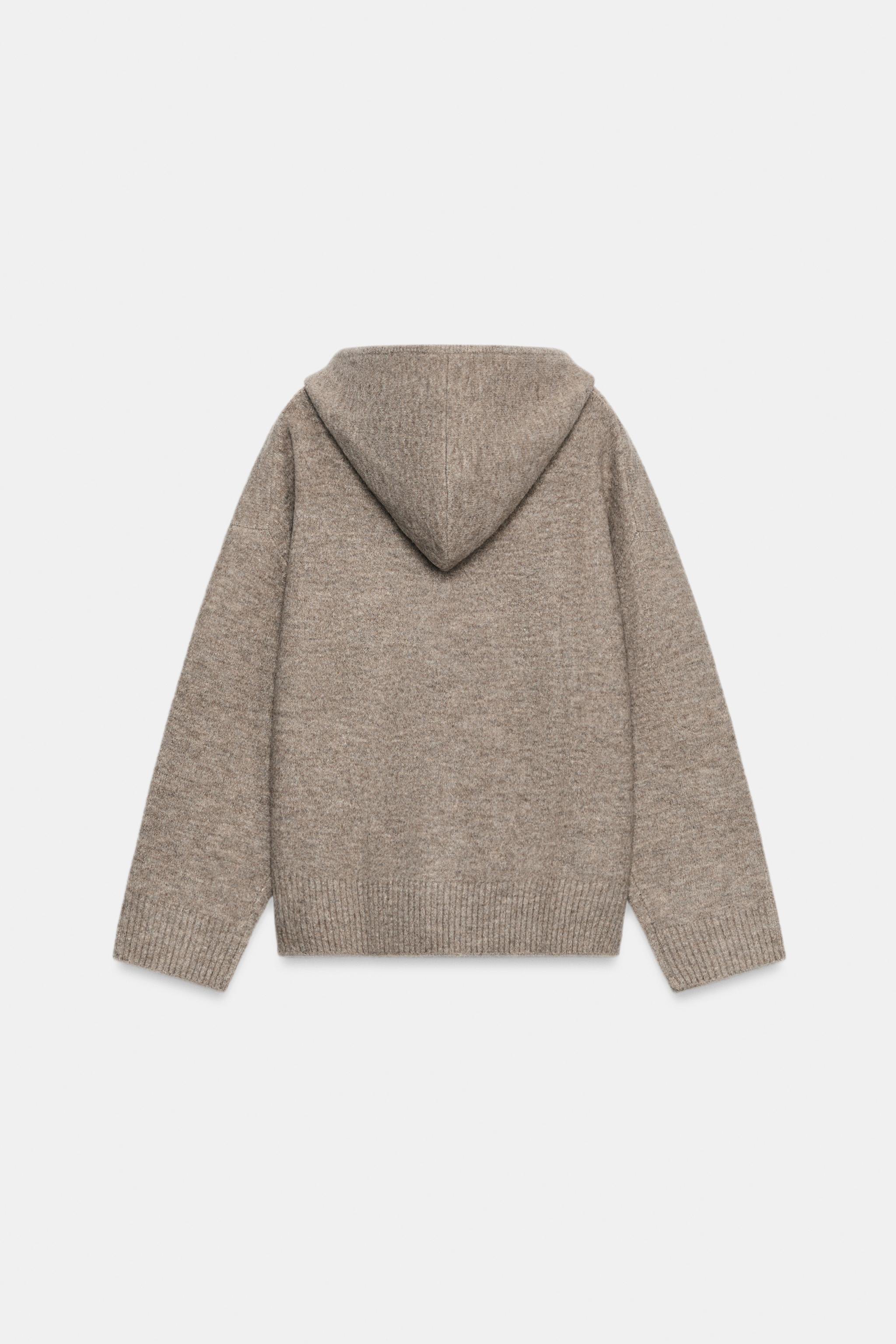 OVERSIZED KNIT HOODIE SWEATER - Light mink | ZARA United States