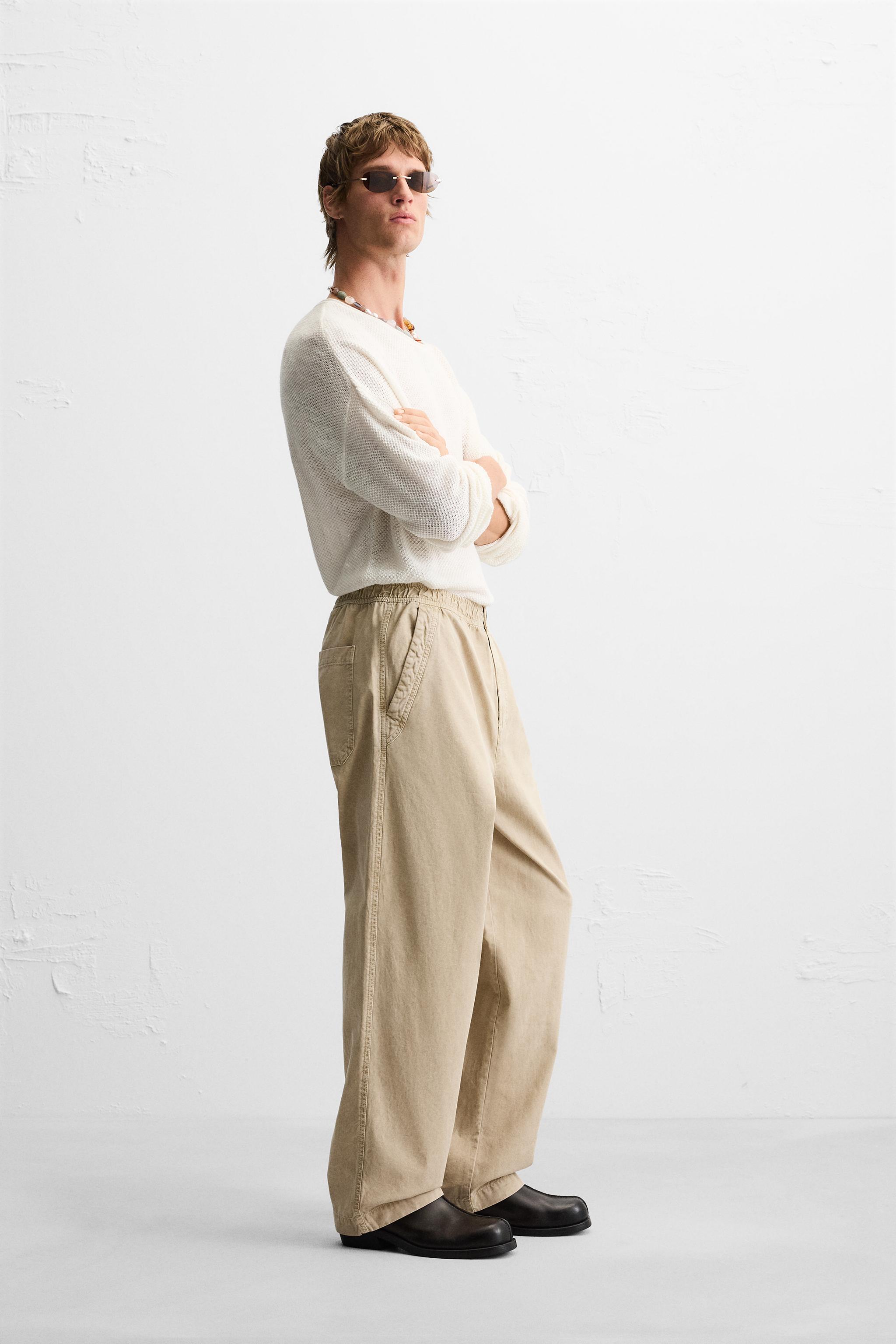 RELAXED FIT WASHED PANTS - Sand | ZARA United States