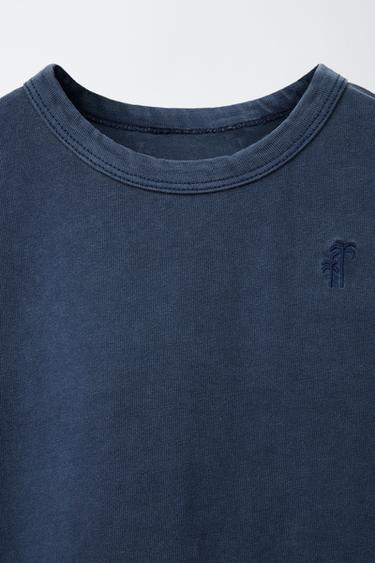 GARMENT DYED EMBROIDERED TANK TOP - Navy blue by Zara - Image 2