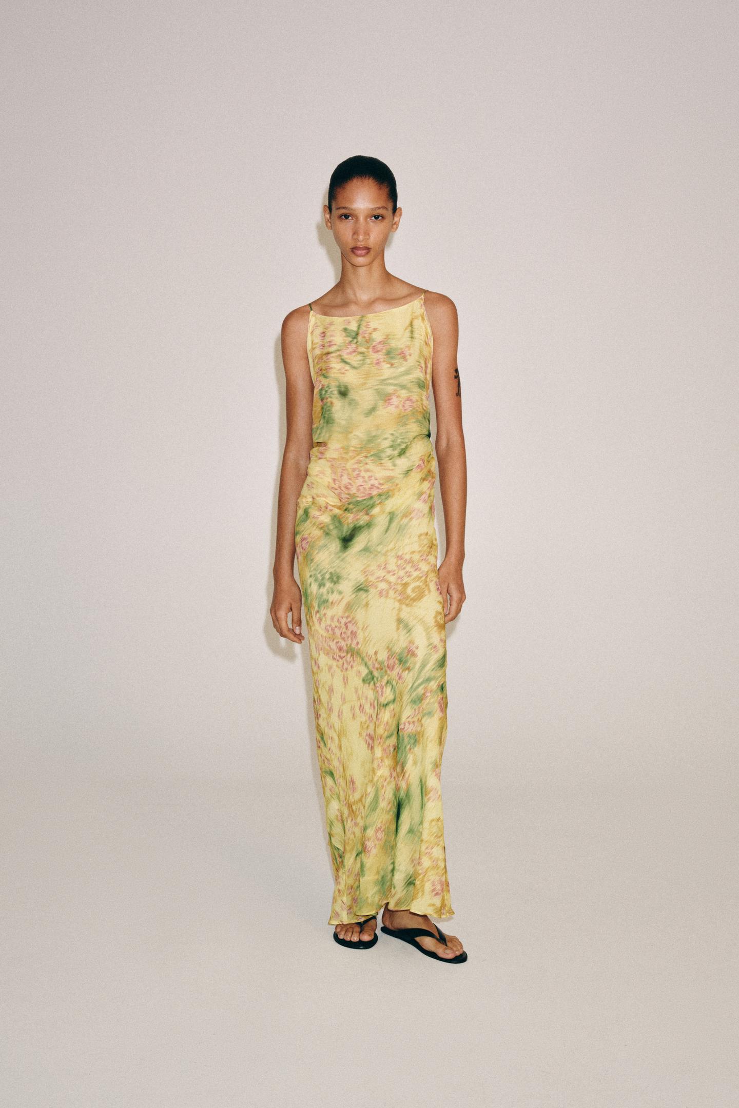 Женское платье Zara ZW Collection Printed Bow, цвет: Разноцветный — фото 3
