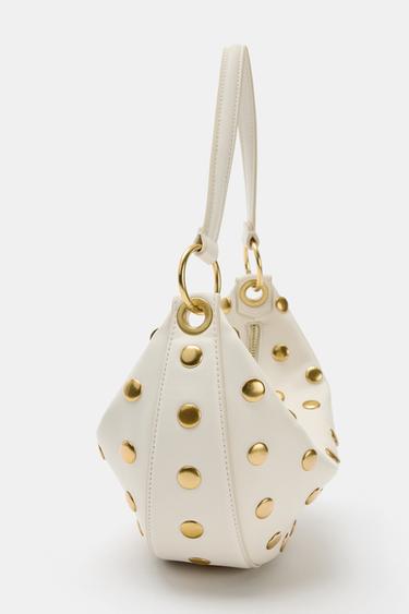 STUDDED SHOULDER BAG - white by Zara - Image 4