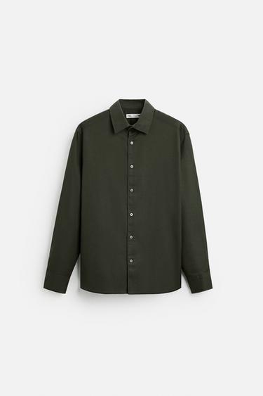 EASY CARE TEXTURED SHIRT - Dark green by Zara