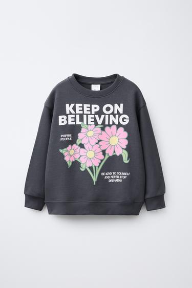 SUDADERA ESTAMPADA - Gris antracita de Zara