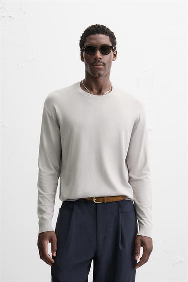TEXTURED VISCOSE BLEND SWEATER - Light grey by Zara