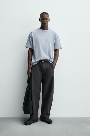 CAMISETA RELAXED FIT - Celeste de Zara - Imagen 0