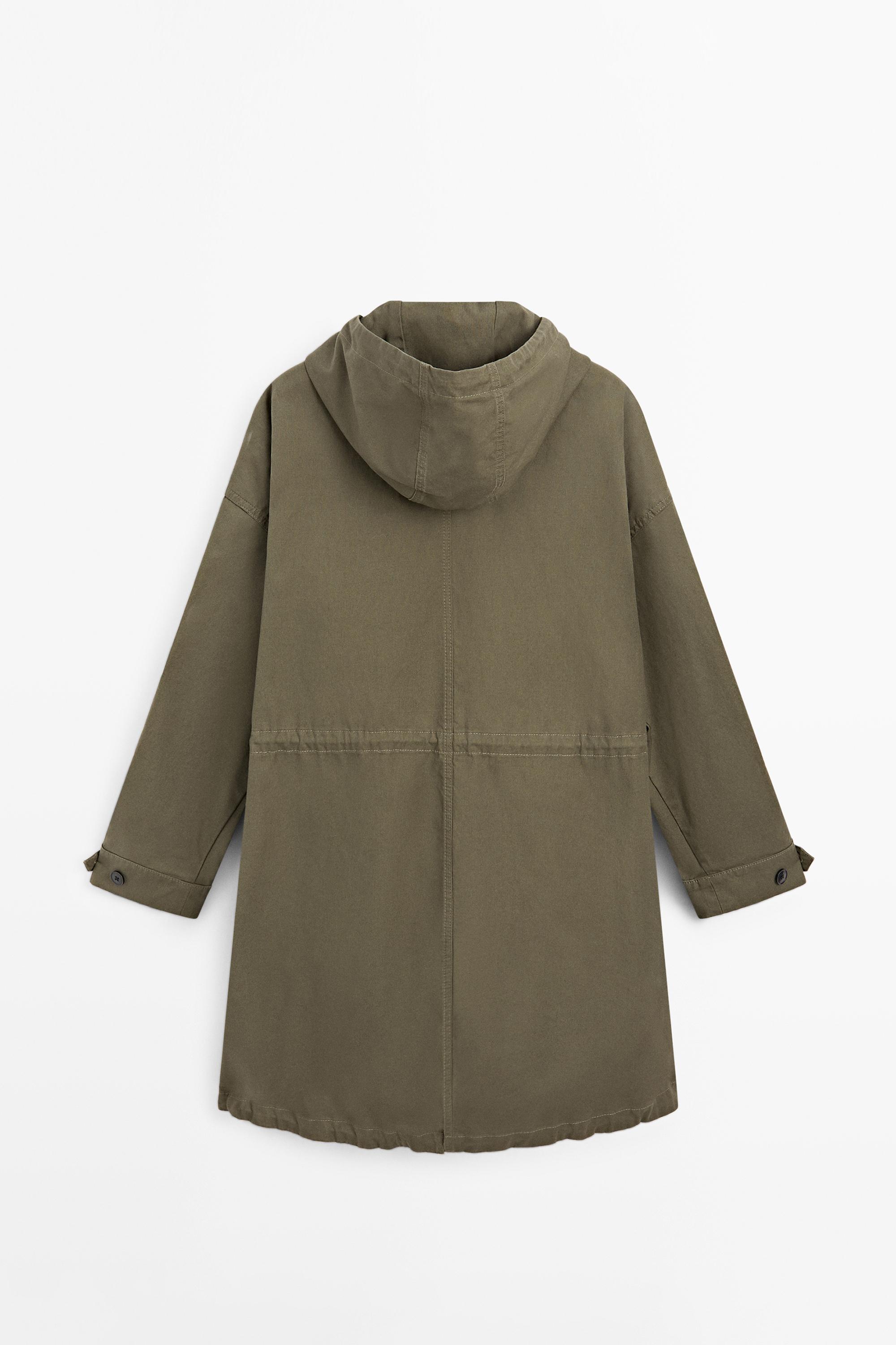 Parka longue en coton