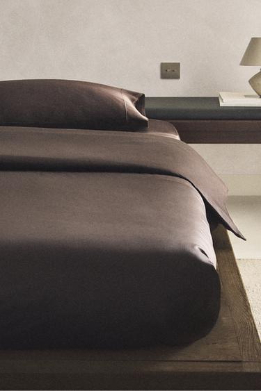 HOUSSE DE COUETTE SATIN (300 FILS) - Marron de Zara
